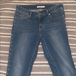 Levi 711 Skinny Jeans with stud detail